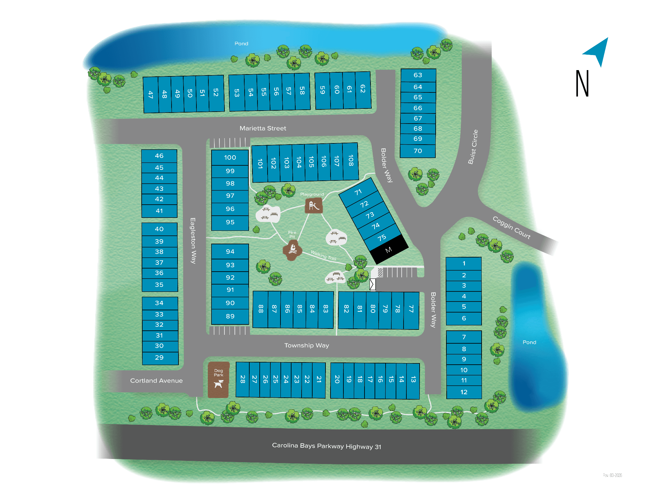 Townes at Carolina Forest community map