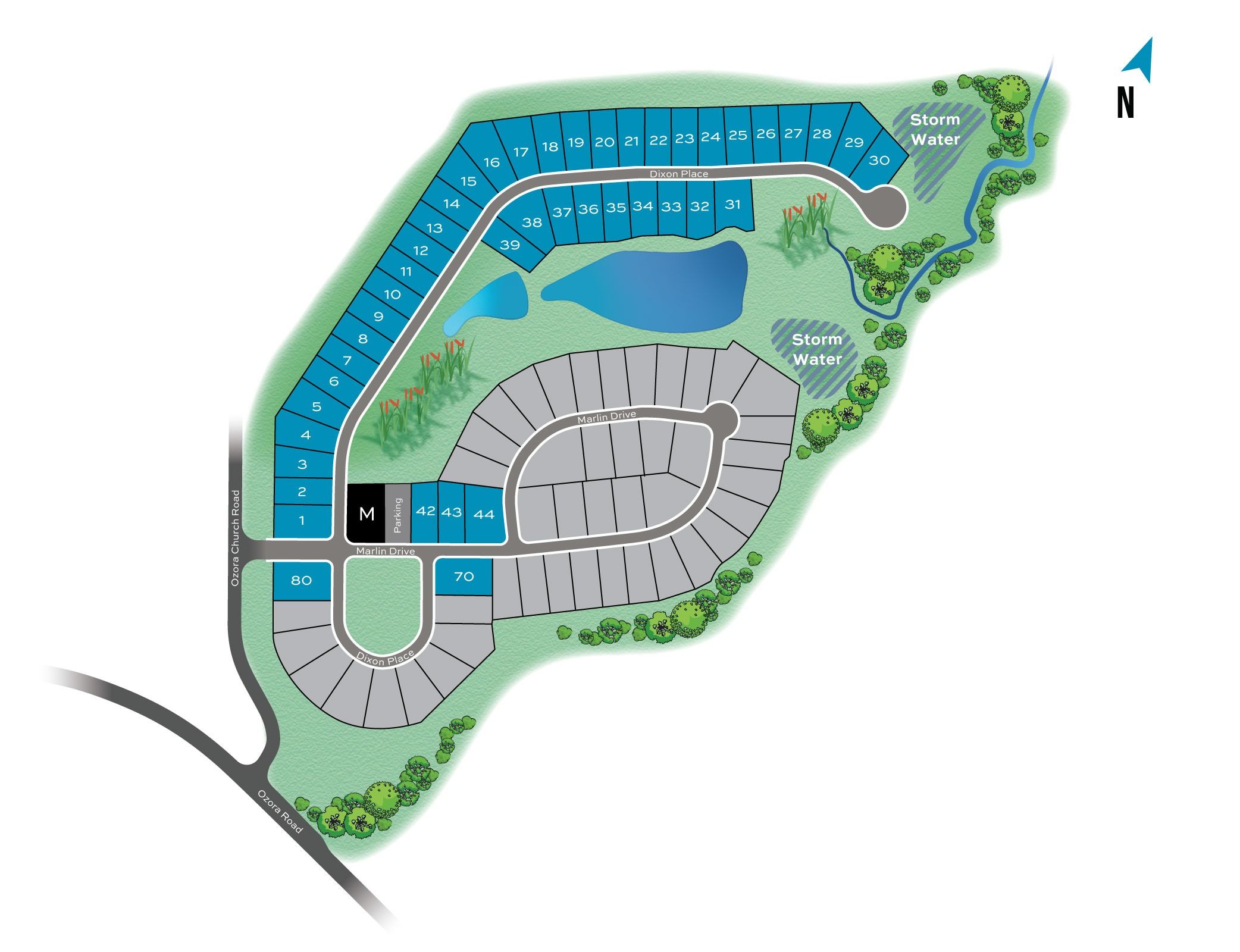 Hamilton Lakes community map