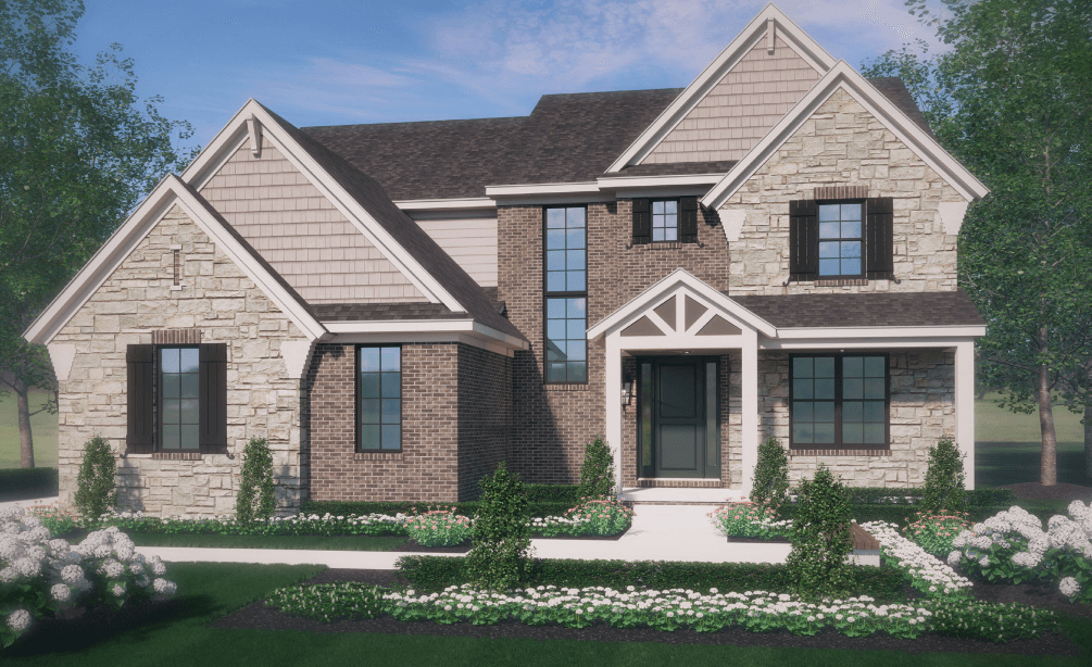 The Devonshire (elevation 2E) - Encore of Shelby: Shelby Township, Michigan - AP Builders