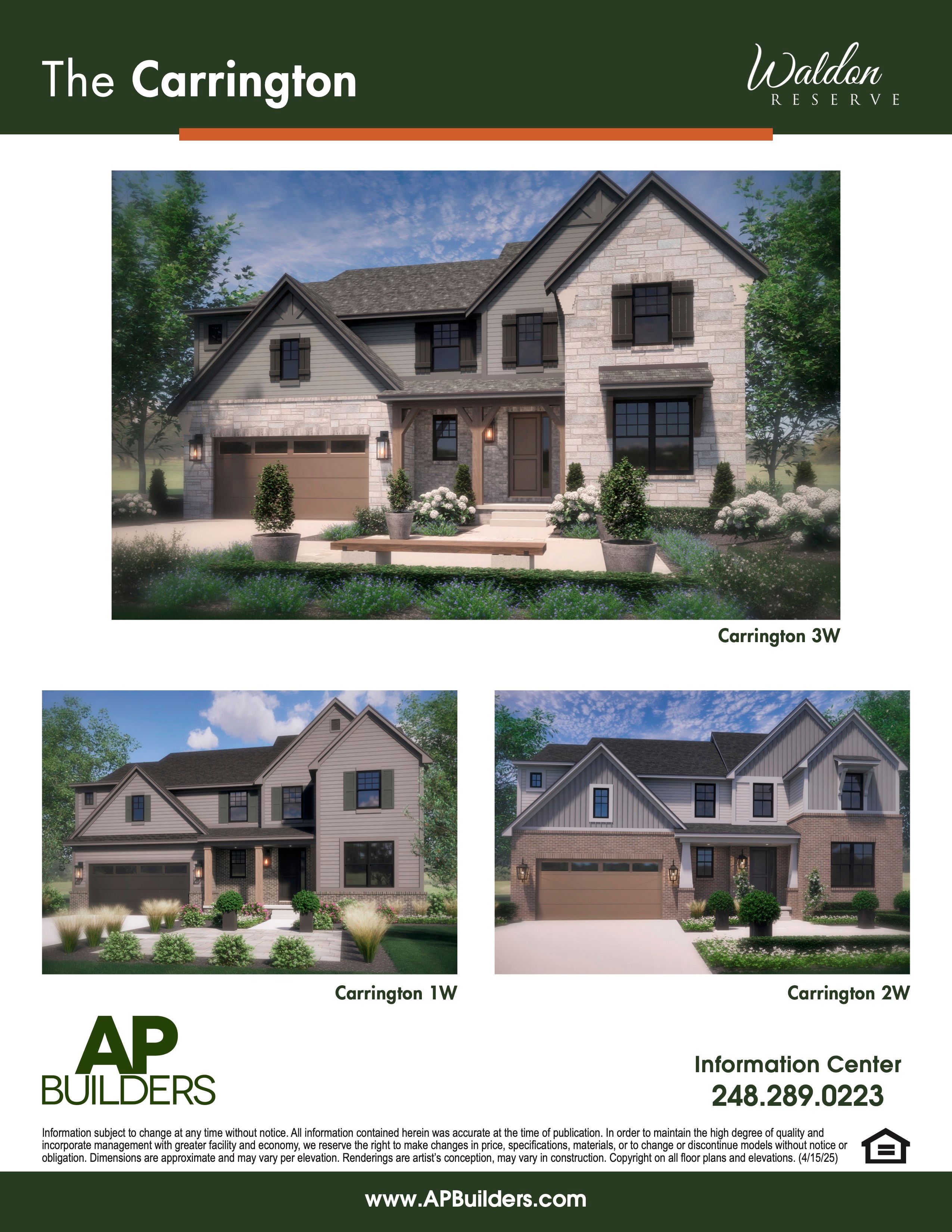 The Carrington 1W - Waldon Reserve: Lake Orion, Michigan - AP Builders