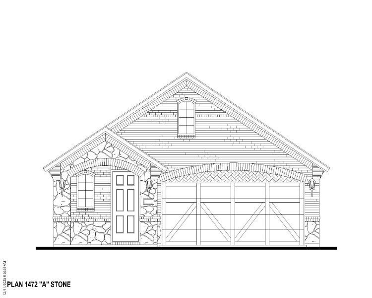 Plan 1472 Elevation A w/ Stone