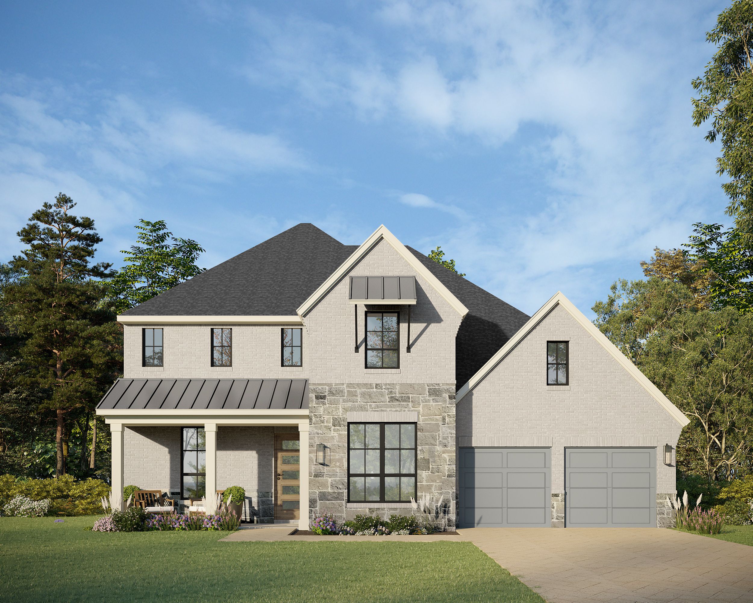Plan 1639 Elevation B w/ Stone