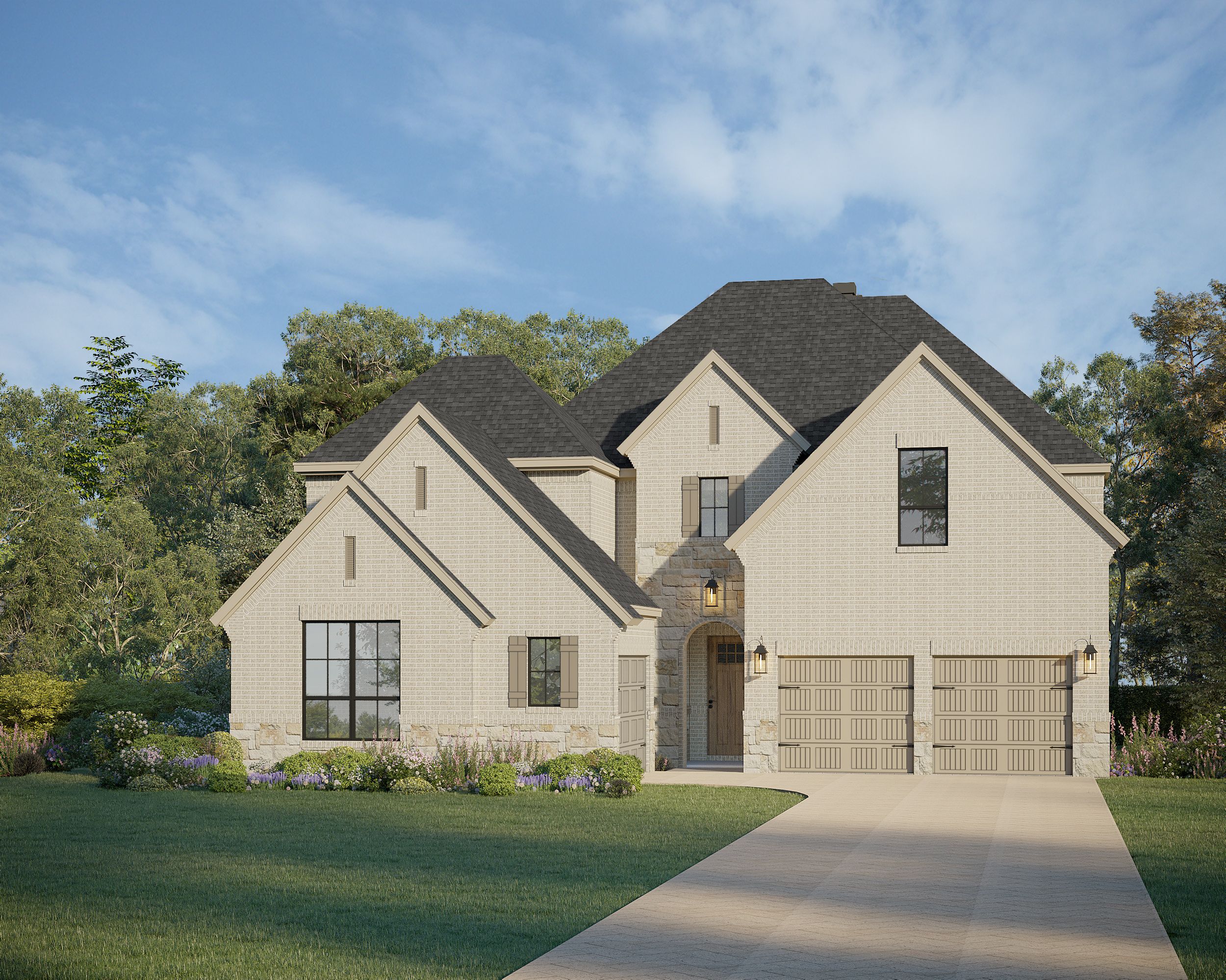 Plan 609 Elevation H w/ Stone