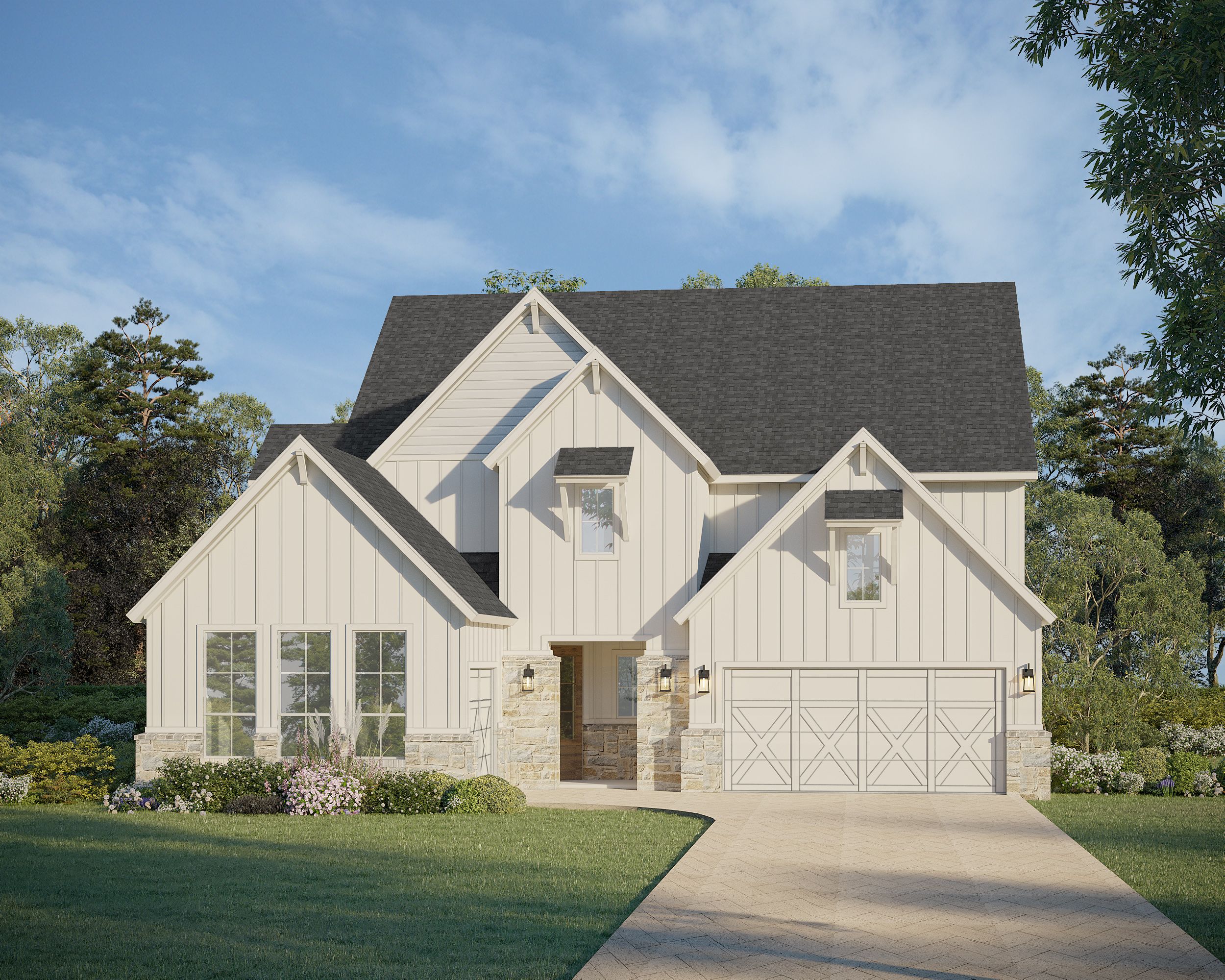 Plan 1634 Elevation E /w Stone