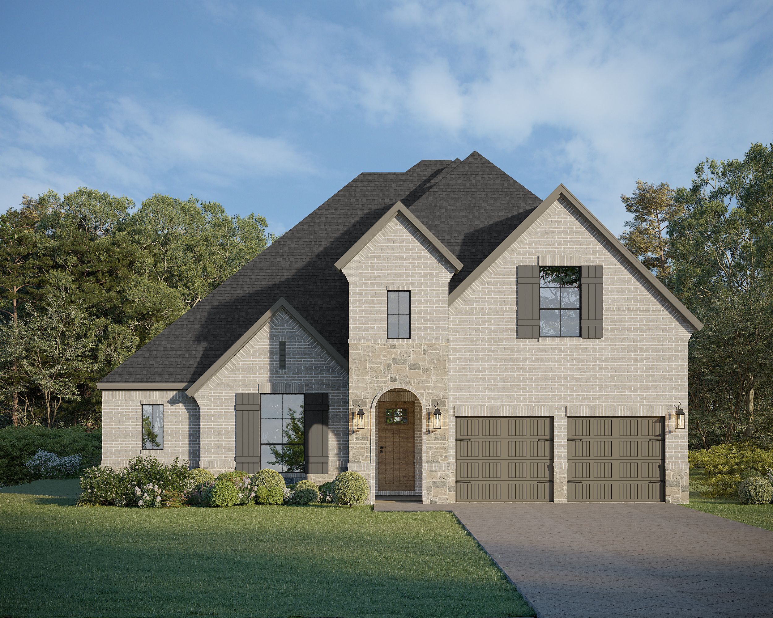 Plan 1632 Elevation J w/ Stone