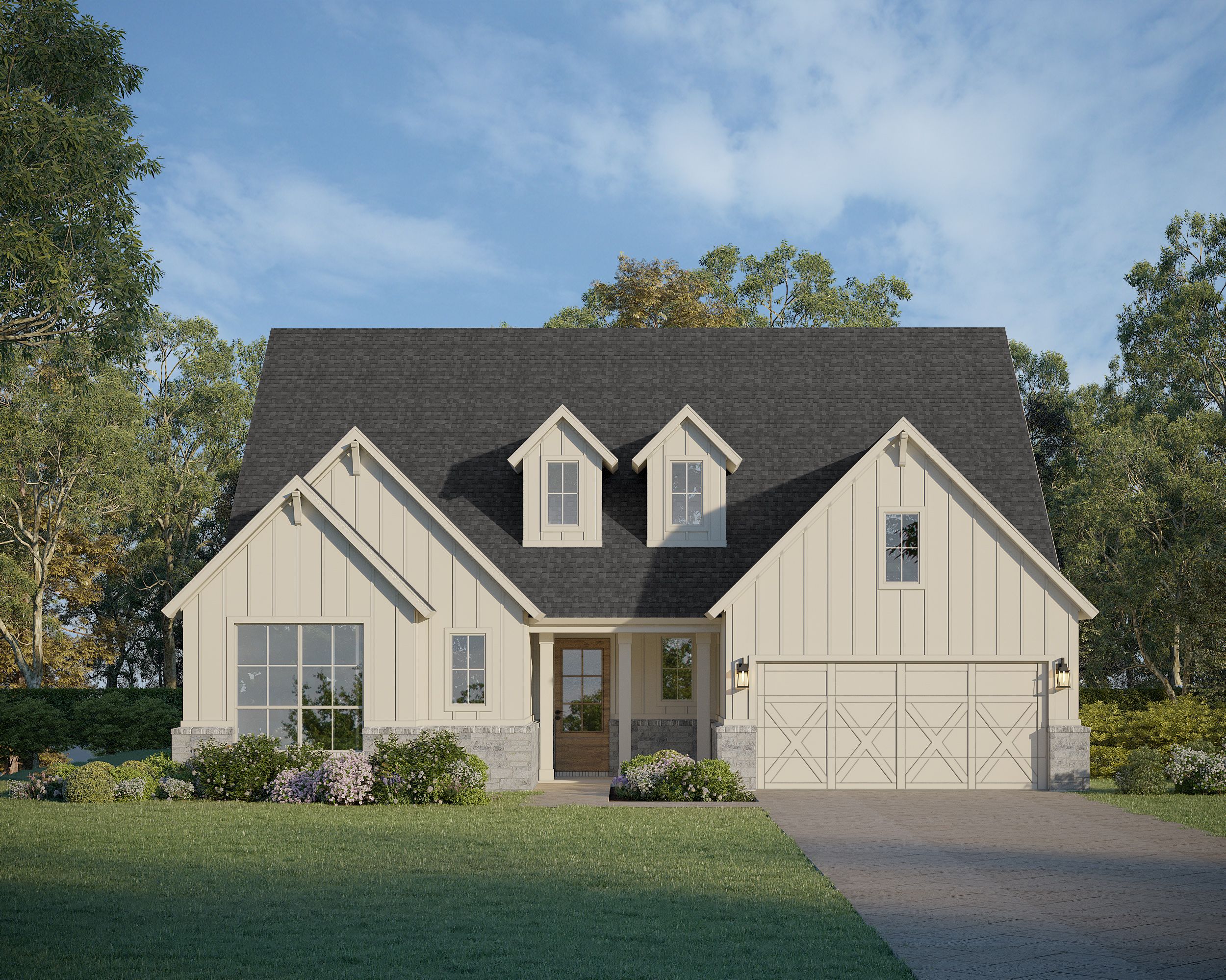 Plan 1624 Elevation E w/ Stone