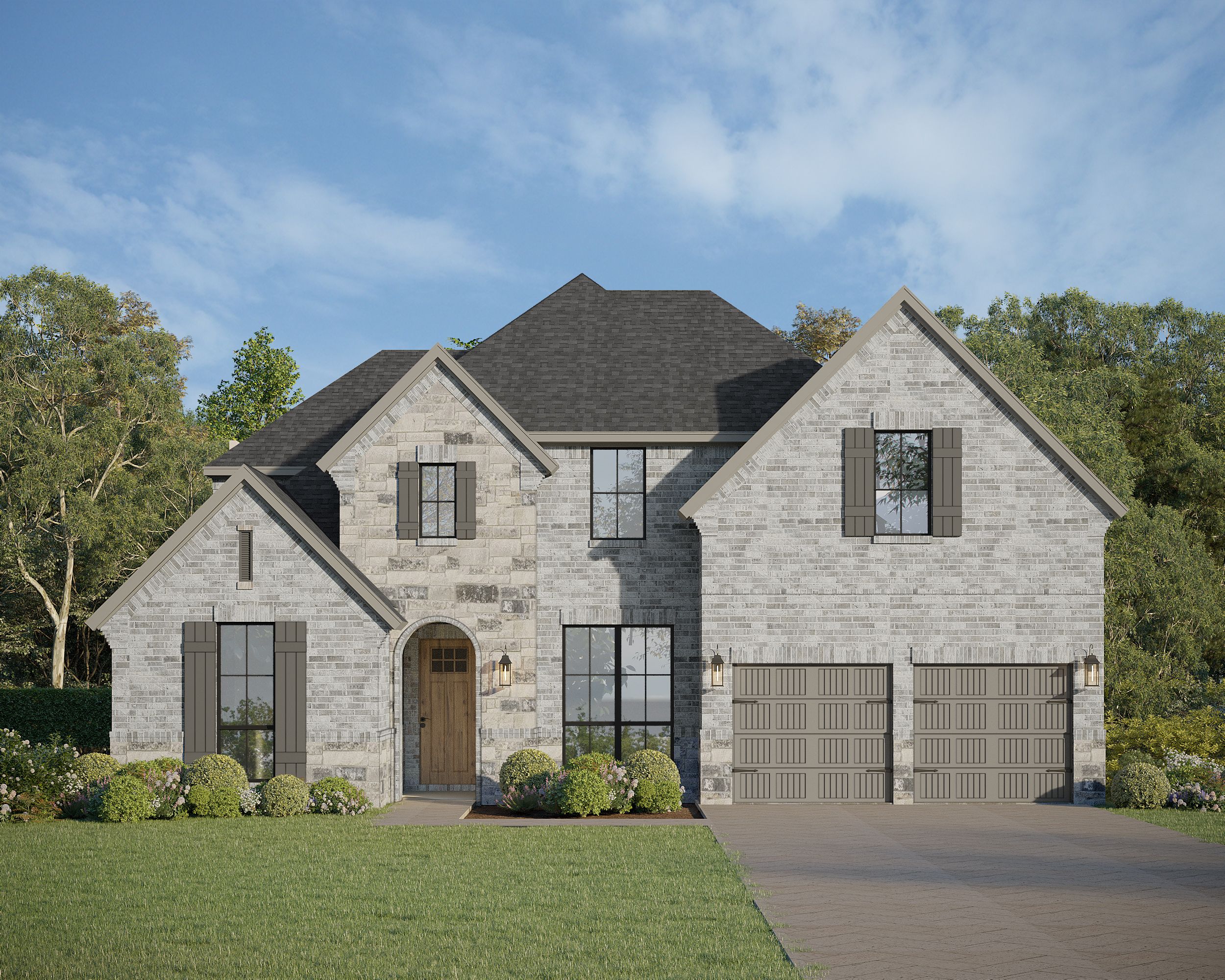 Plan 1641 Elevation D w/ Stone