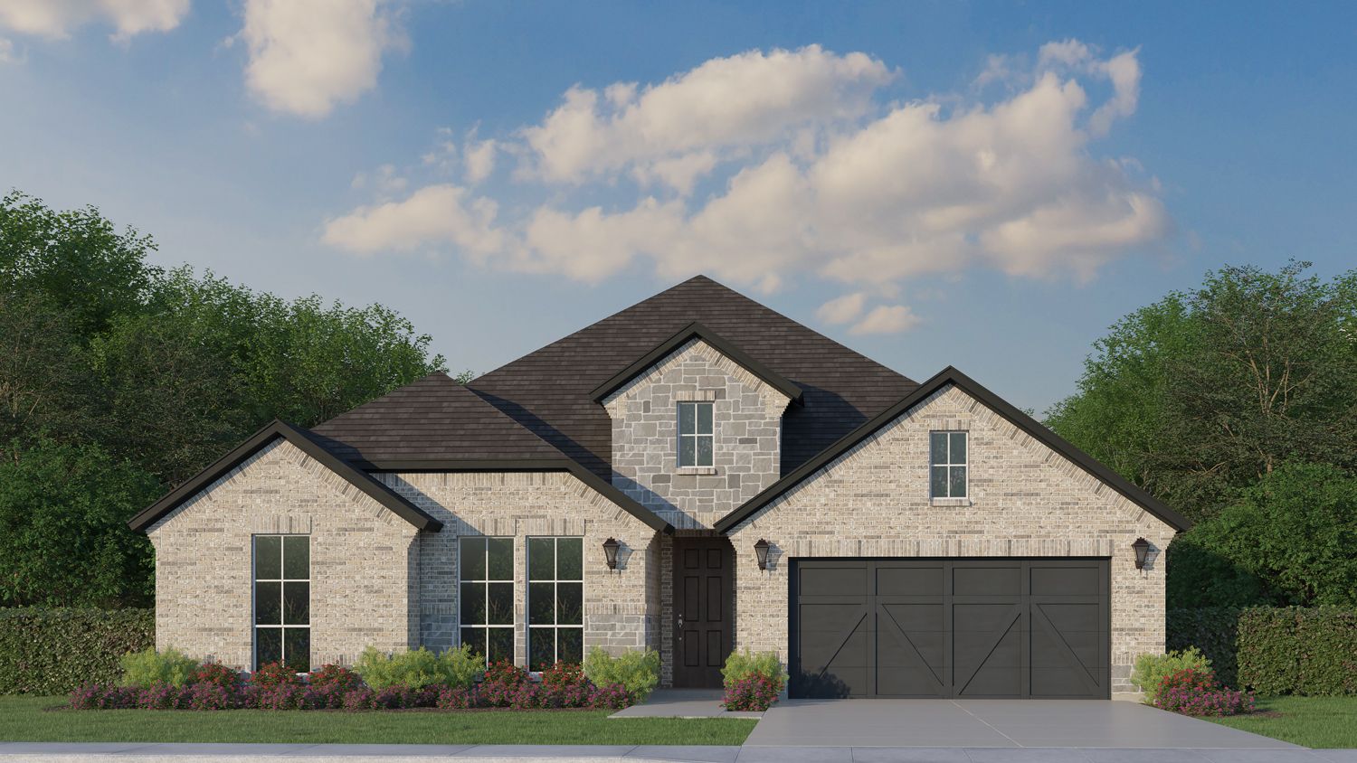 Plan 1685 Elevation B w/ Stone