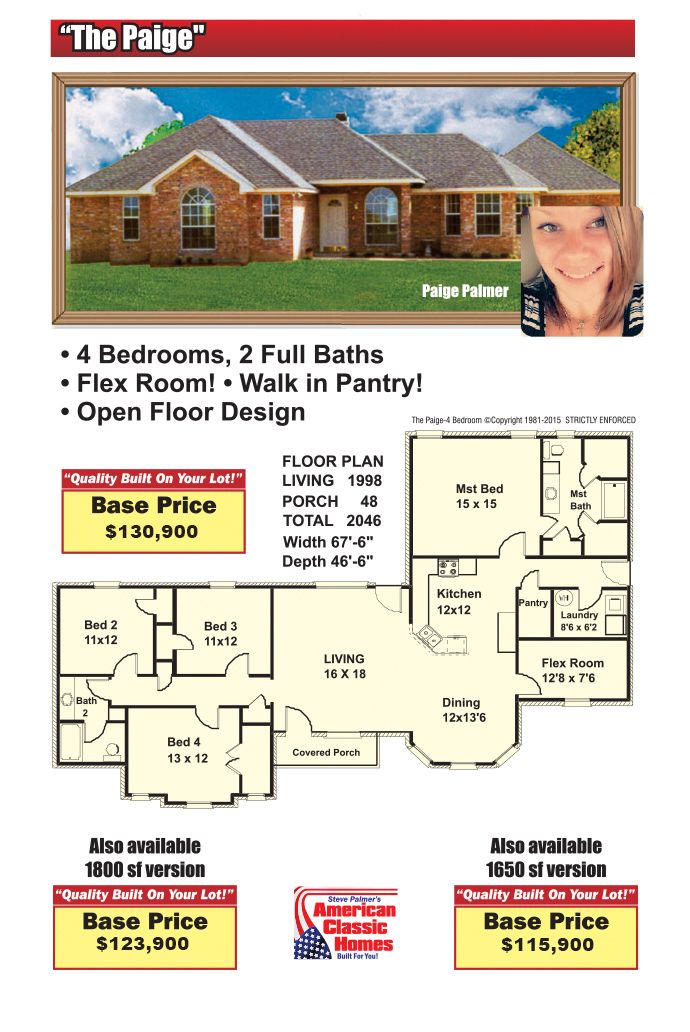 The 
          	Paige 4BR - American Classic Homes: Waco, Texas - American Classic Homes