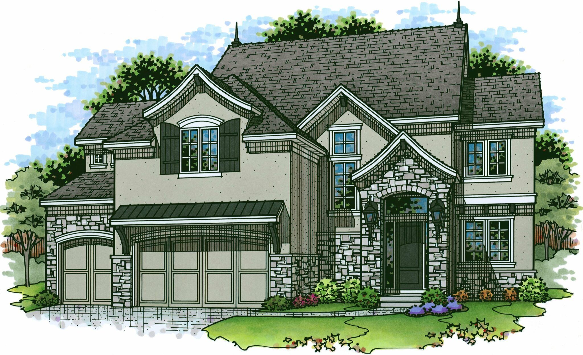 Kennedy French Country - Cadence Villas: Yonkers, New Jersey - Patriot Homes INC