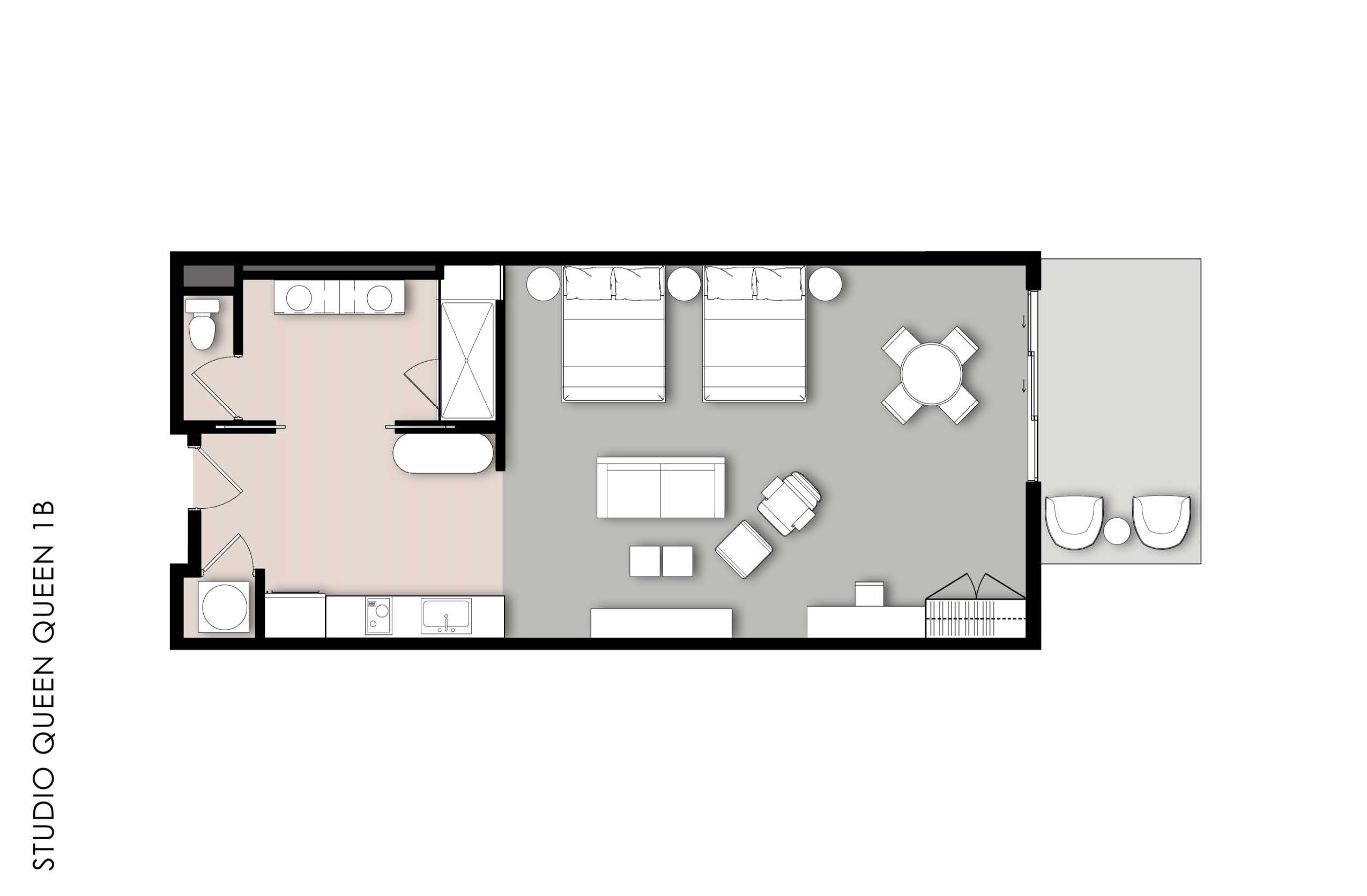 The Terrace - Studio Double Queen - The Terrace: Ivins, Utah - Black Desert Resort 