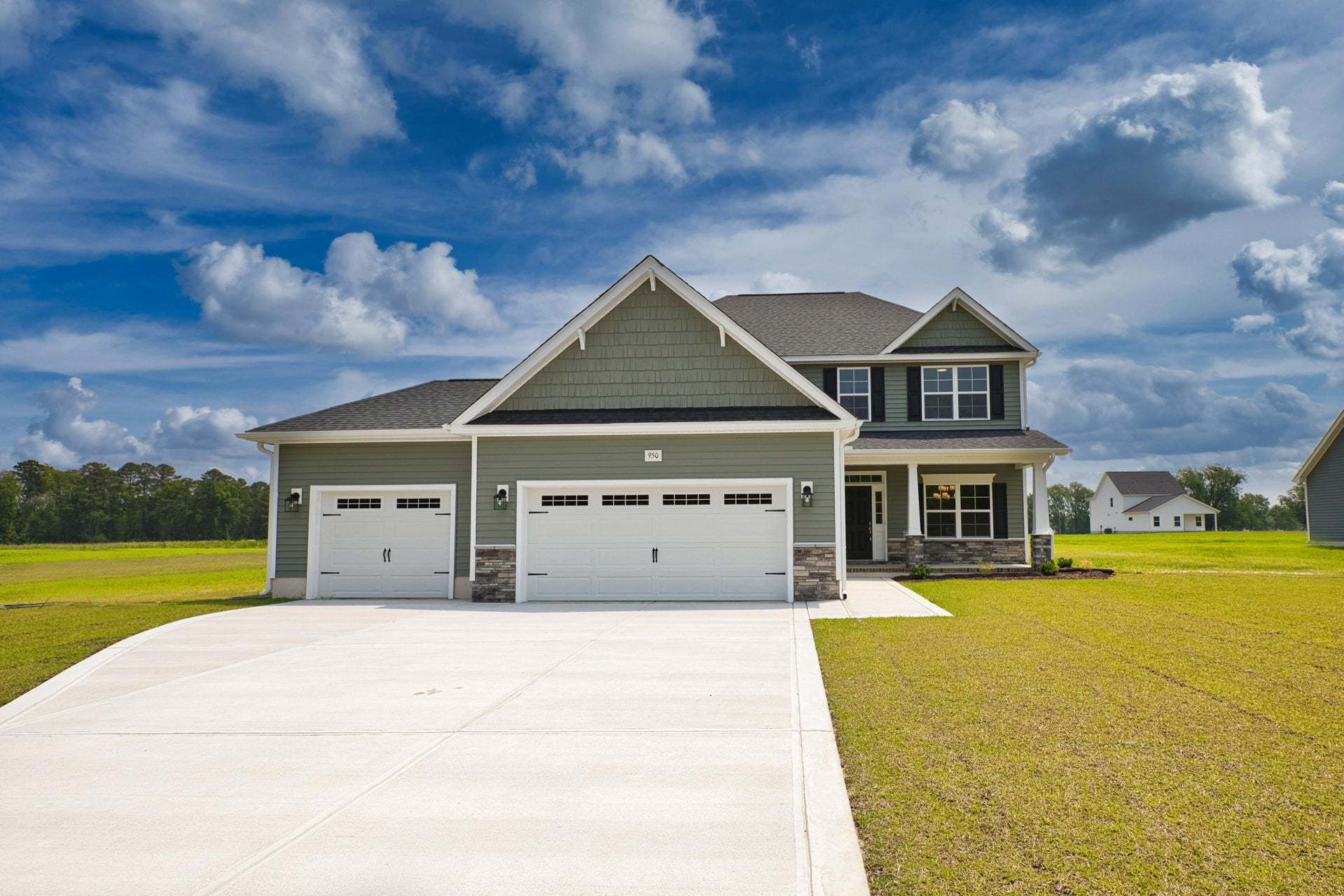 Elevation D with 3-Car Garage