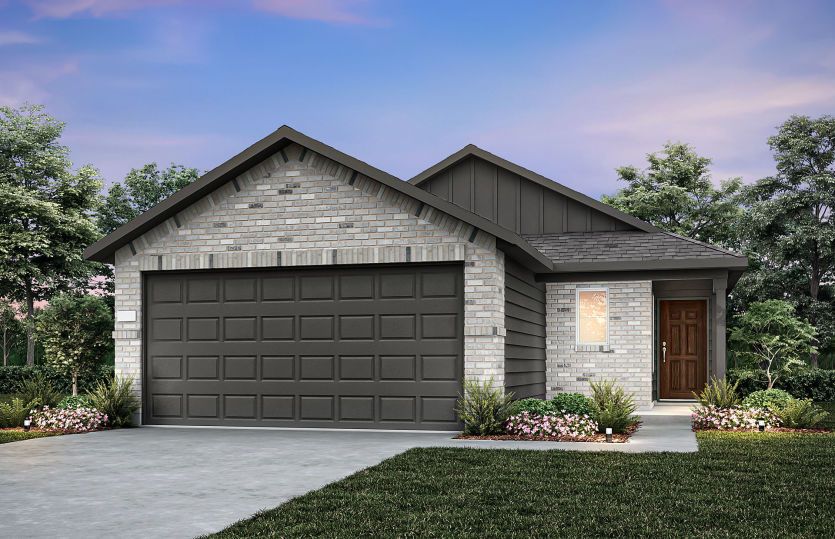 The Llano, a one-story home with 2-car garage, showing home exterior LS103
