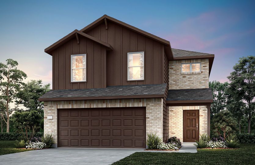 The Frio, a two-story home design with 2-car garage, showing home exterior LS103