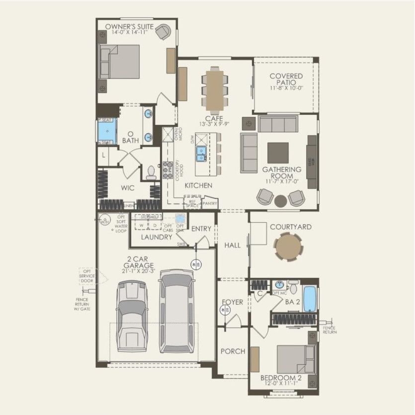 First Floor 2 br / 2 ba