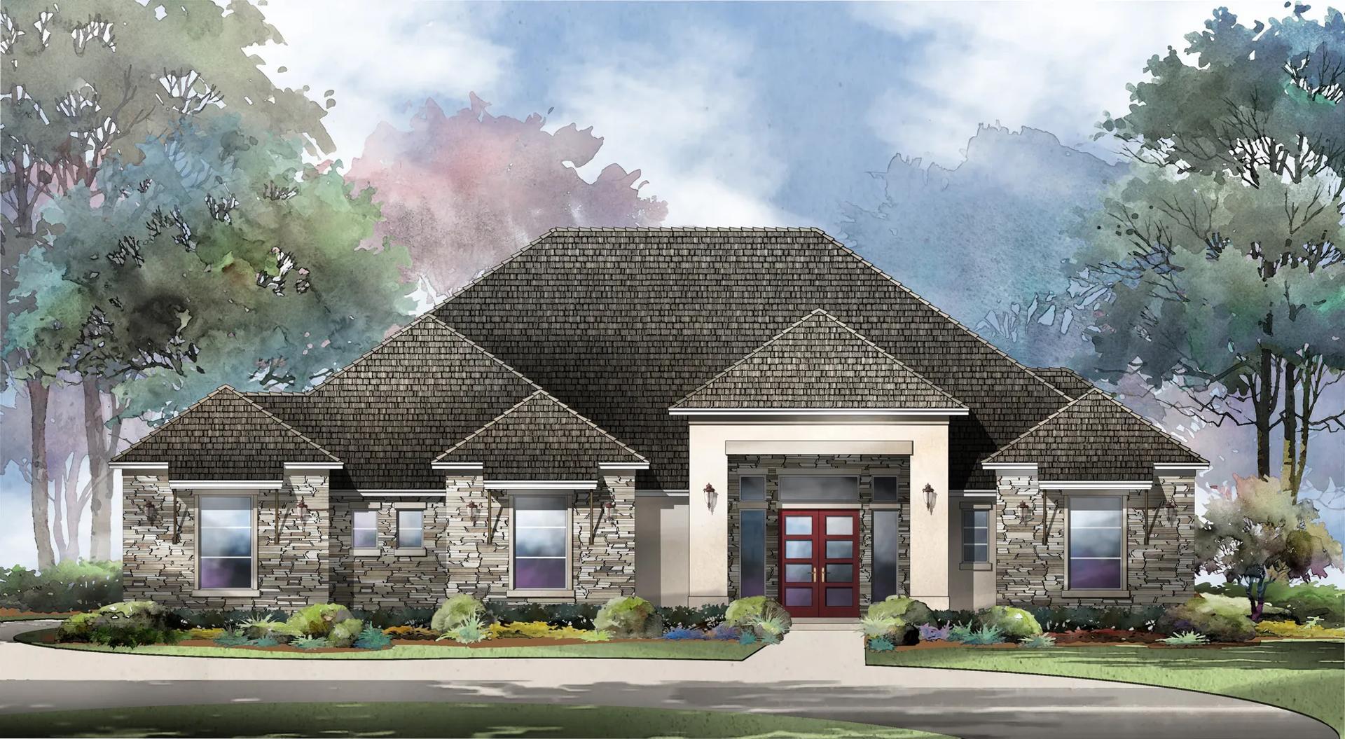 George's Ranch por Drees Custom Homes en San Antonio Texas