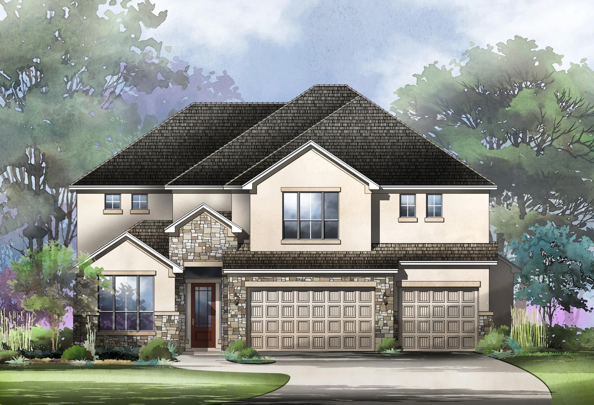 Kinder Ranch - 70' por Drees Custom Homes en San Antonio Texas