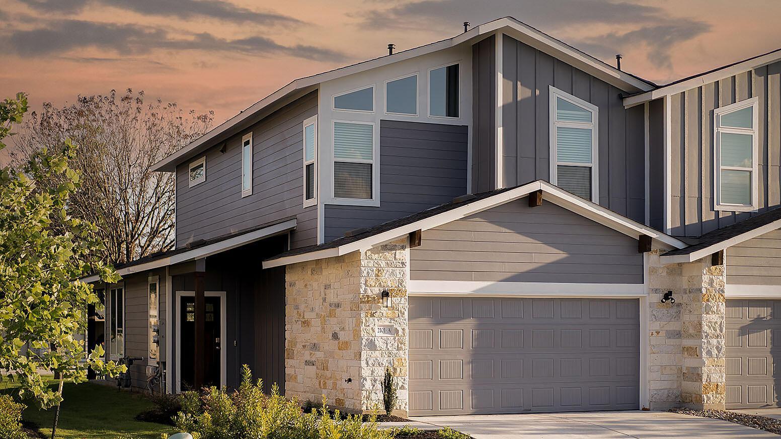 Magnolia: Garage - Villas at Rowe: Pflugerville, Texas - Empire Homes