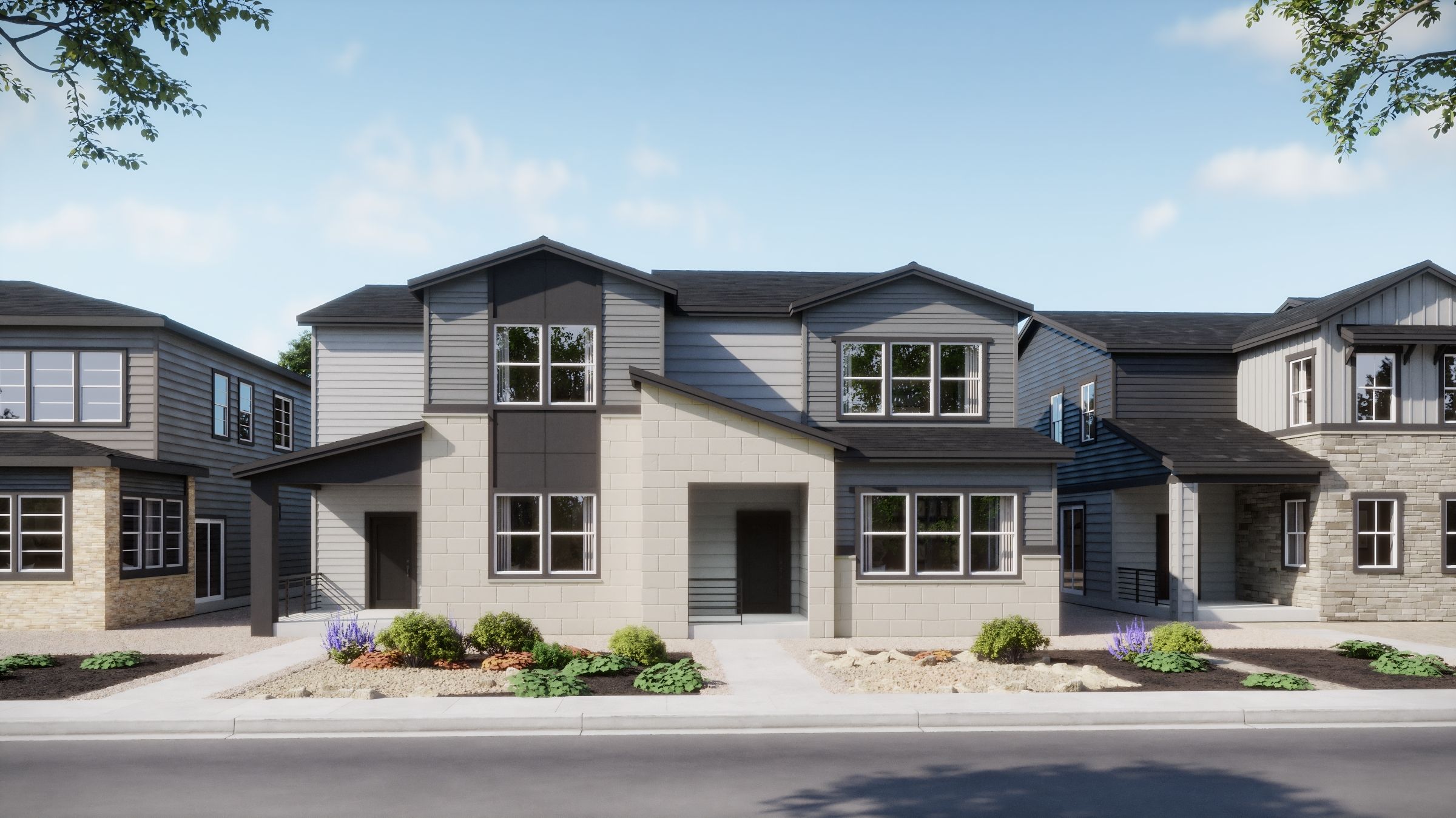 casa en The Duets Collection at Harvest Crossing por Risewell Homes