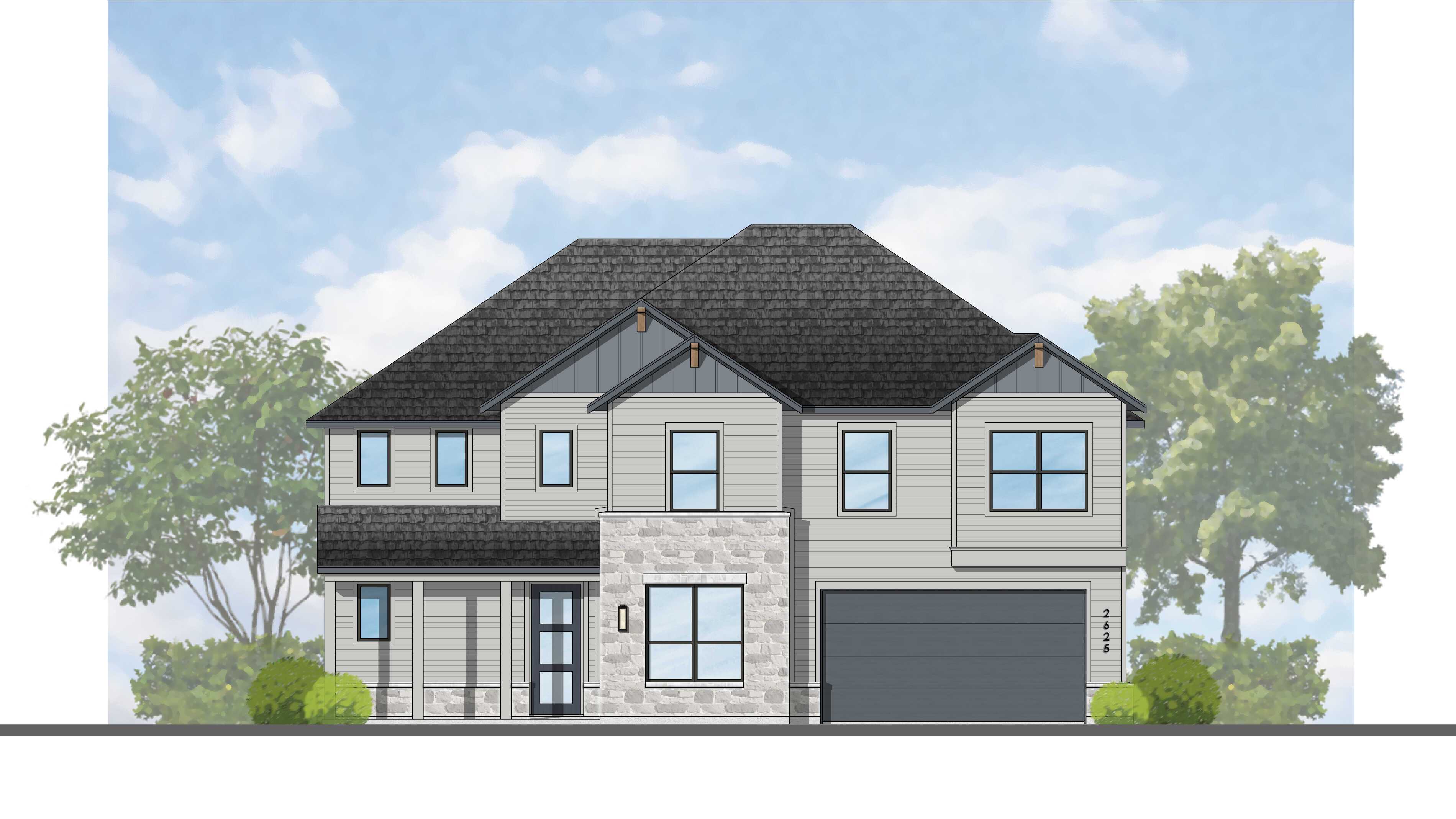 Plan Vaughan - Lariat: 70ft. lots: Liberty Hill, Texas - Highland Homes