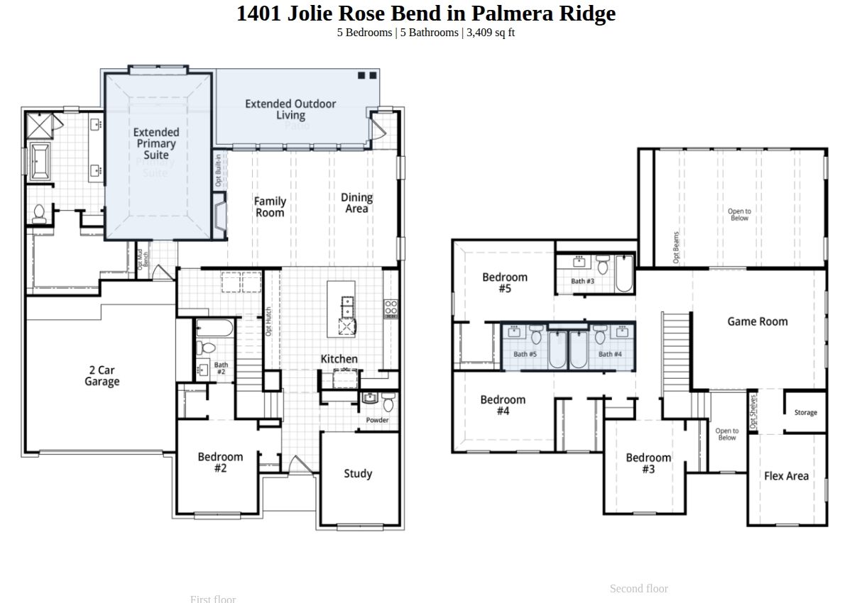 Plan Tucker - Palmera Ridge: 70ft. lots: Leander, Texas - Highland Homes