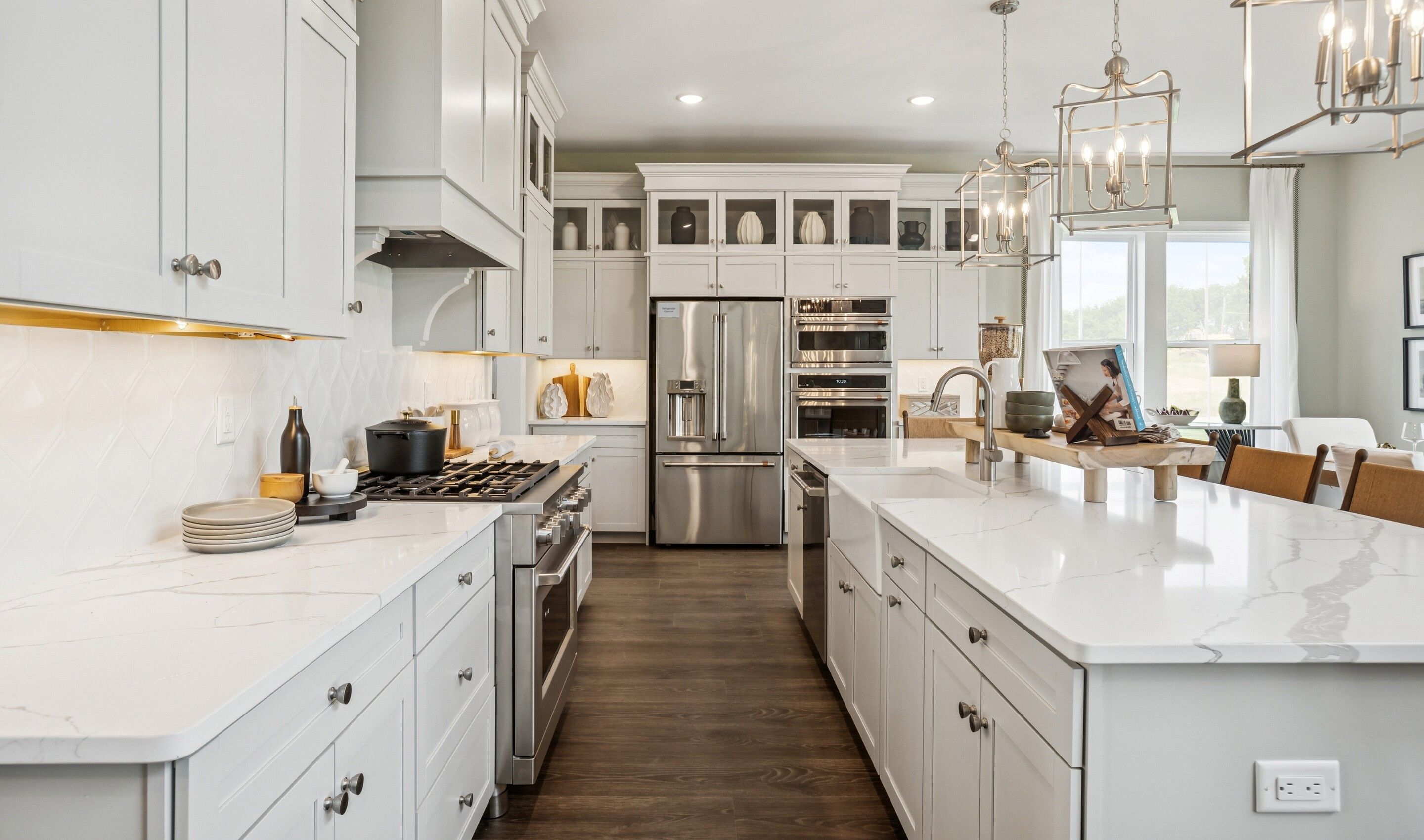 Cabinets with glass uppers