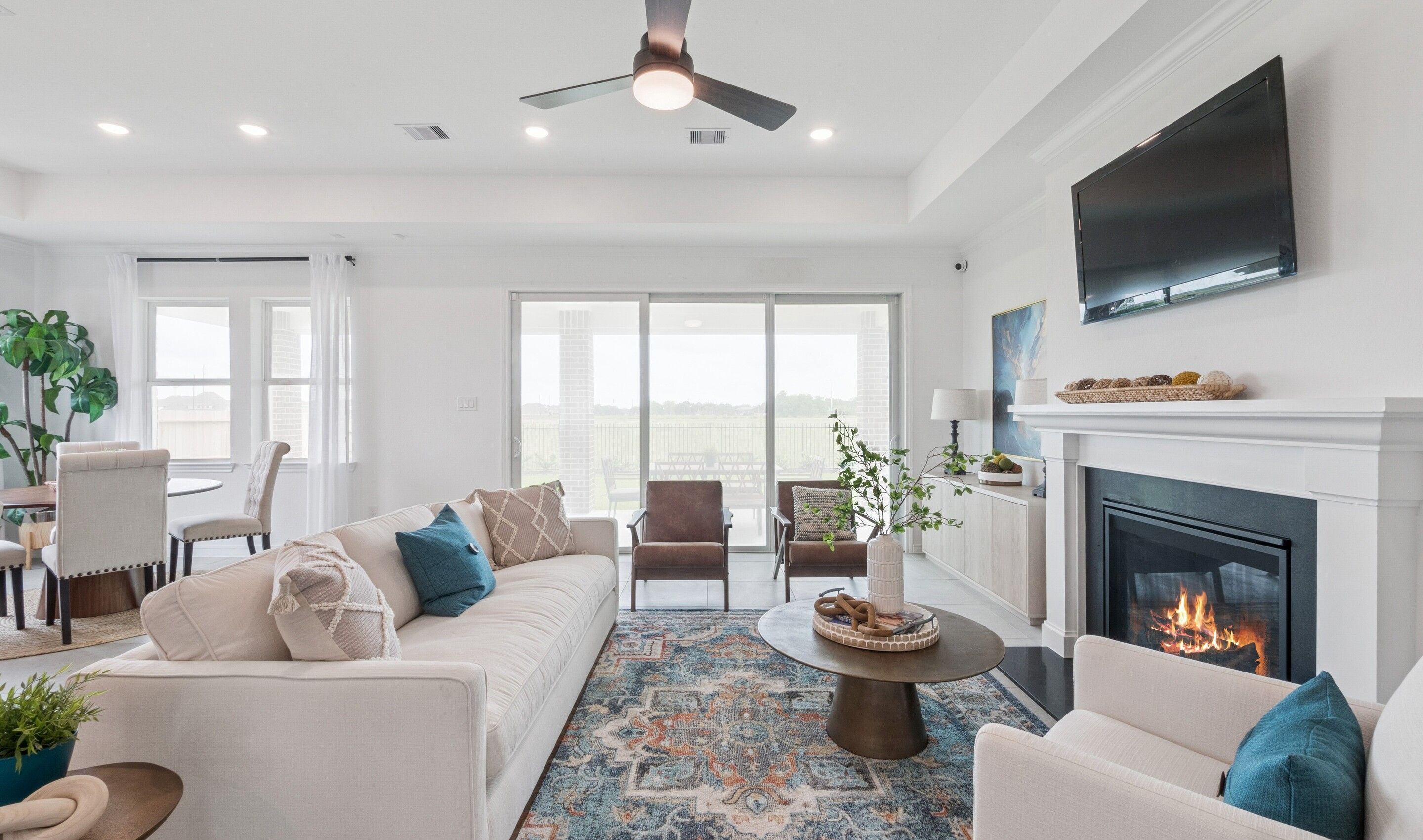 Great room with optional 12' multi-slide door