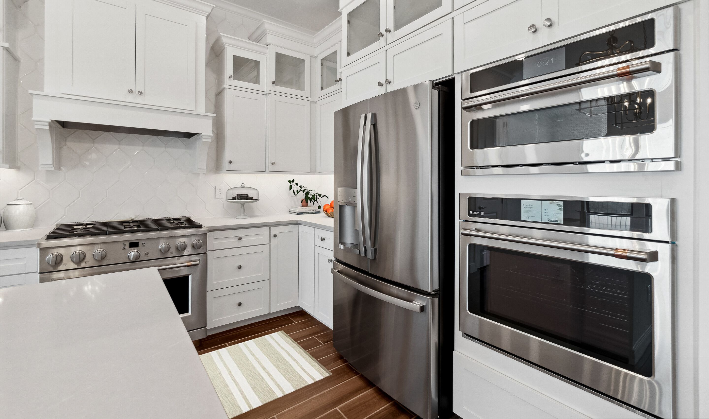 Kitchen with stainless steel appliances