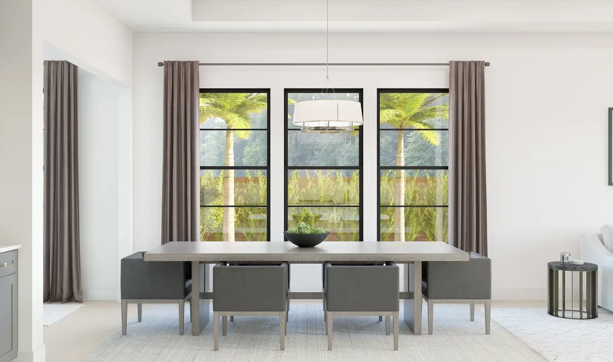 Dining area with durable tile flooring