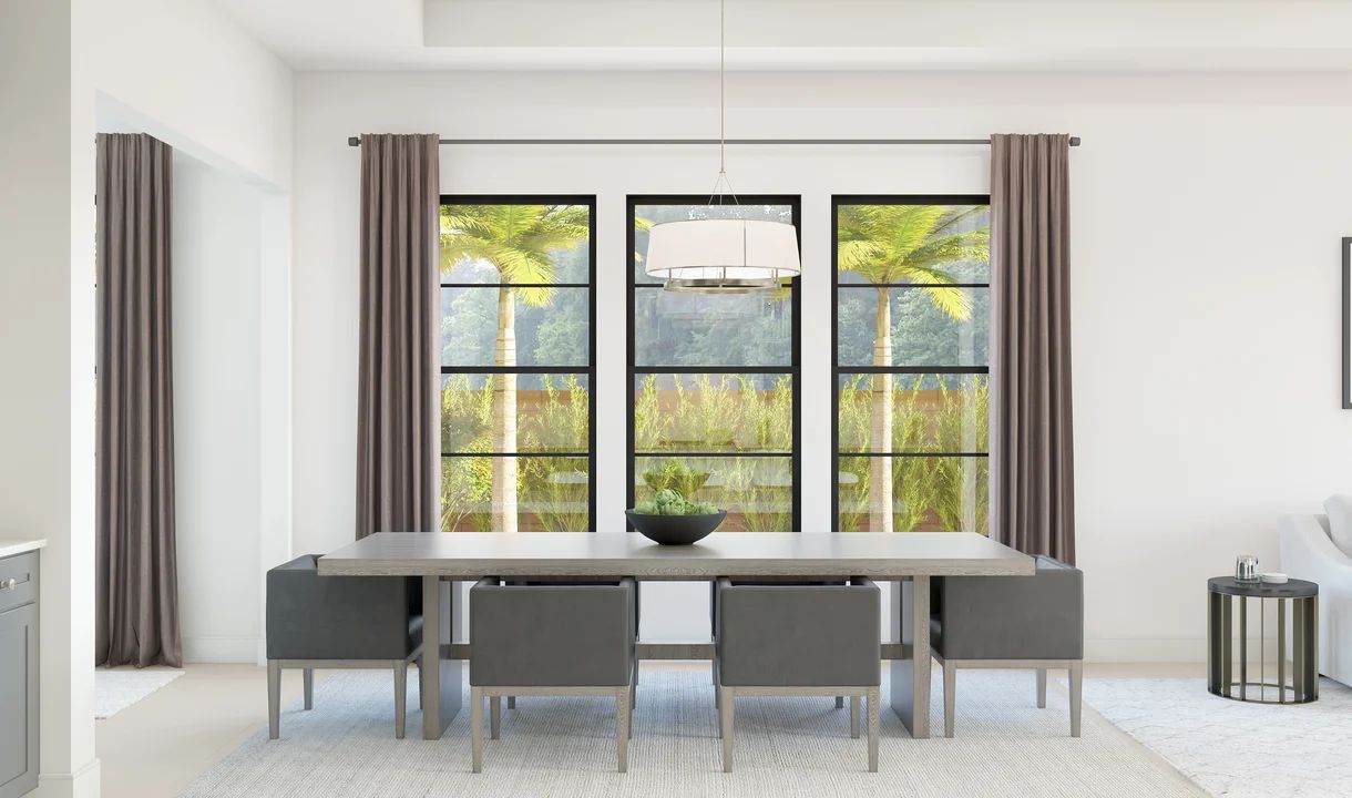 Dining area with durable tile flooring