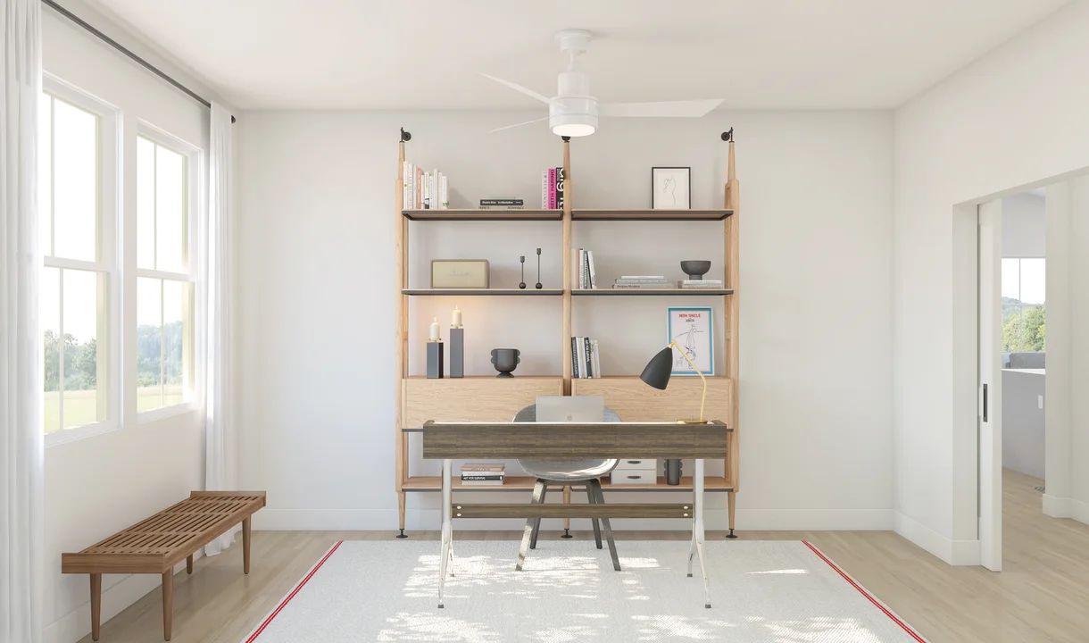 Home office with barn door