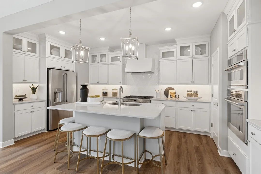 Kitchen with white cabinetry