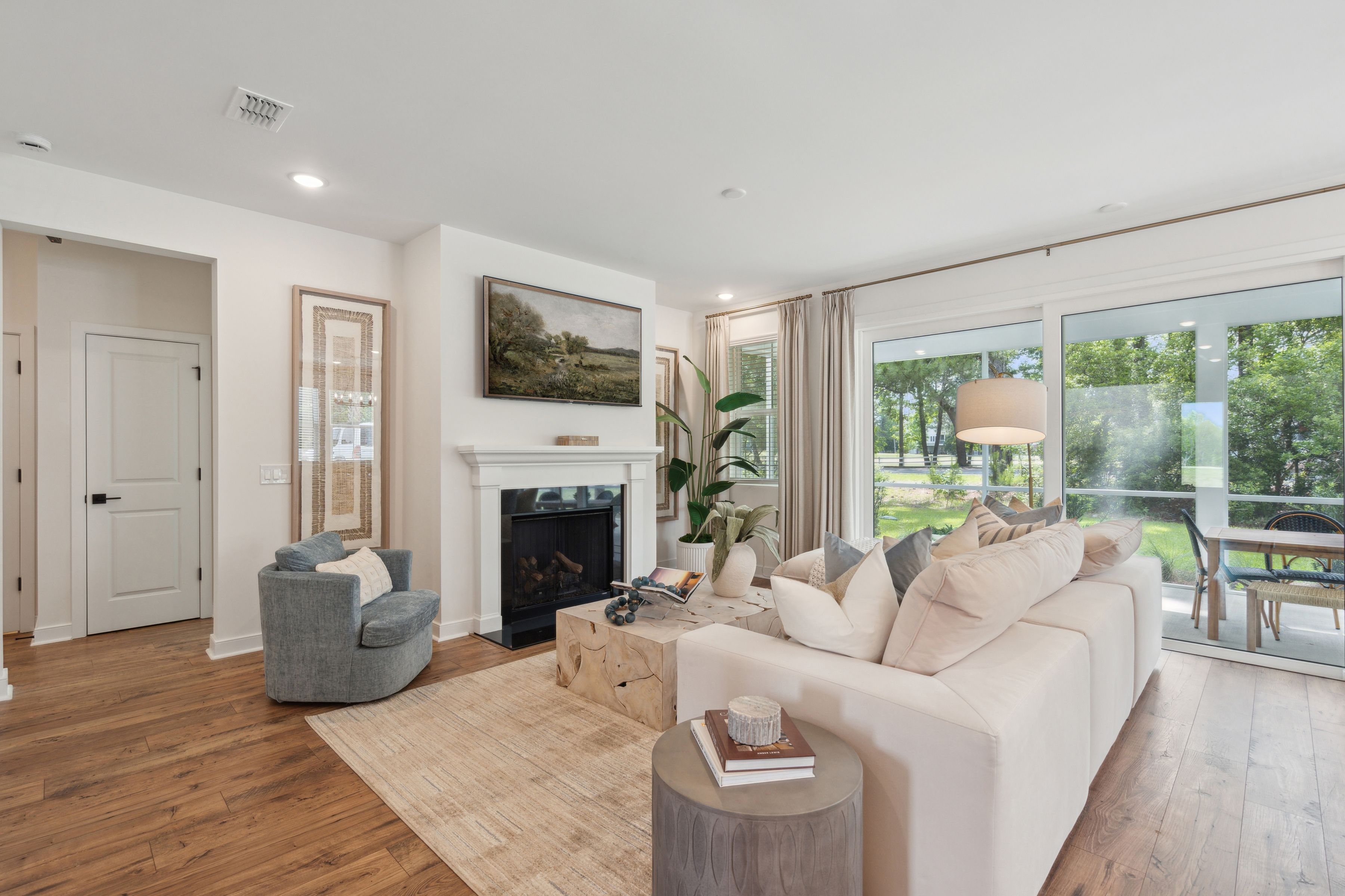 Great room with fireplace