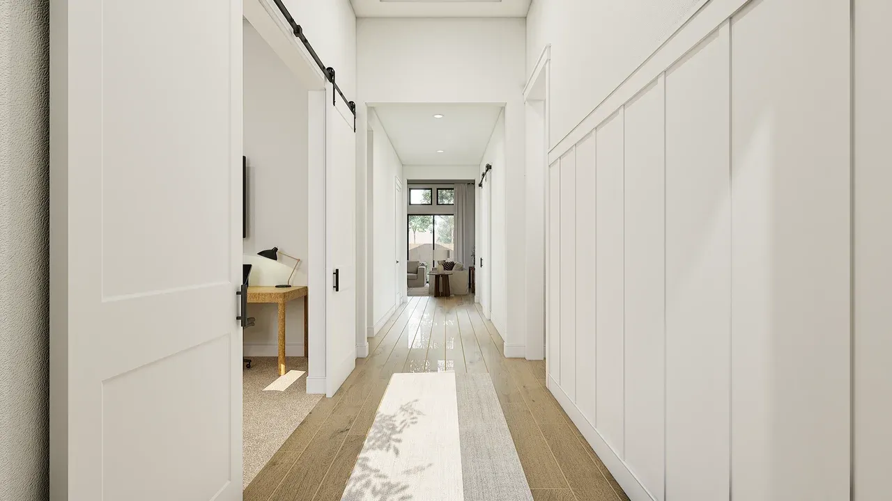 Foyer with feature wall