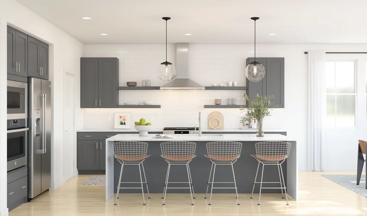 Kitchen with open shelving
