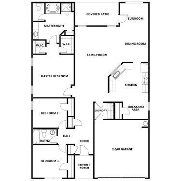 Floor plan rendering of the Burton.