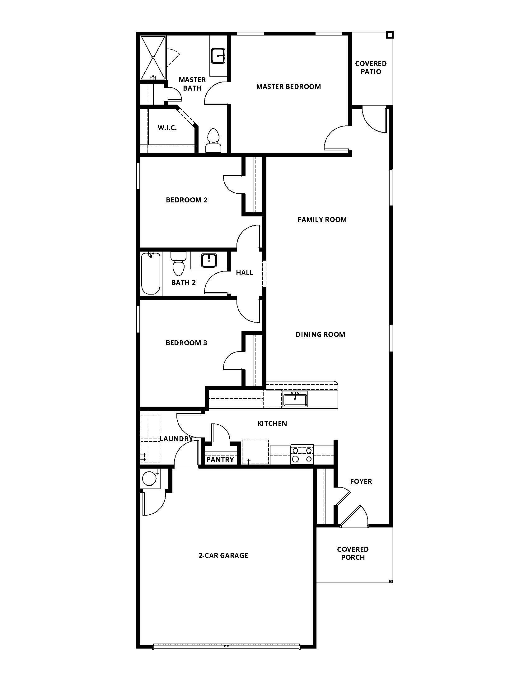 The Coastal is a spacious one-story floor plan.