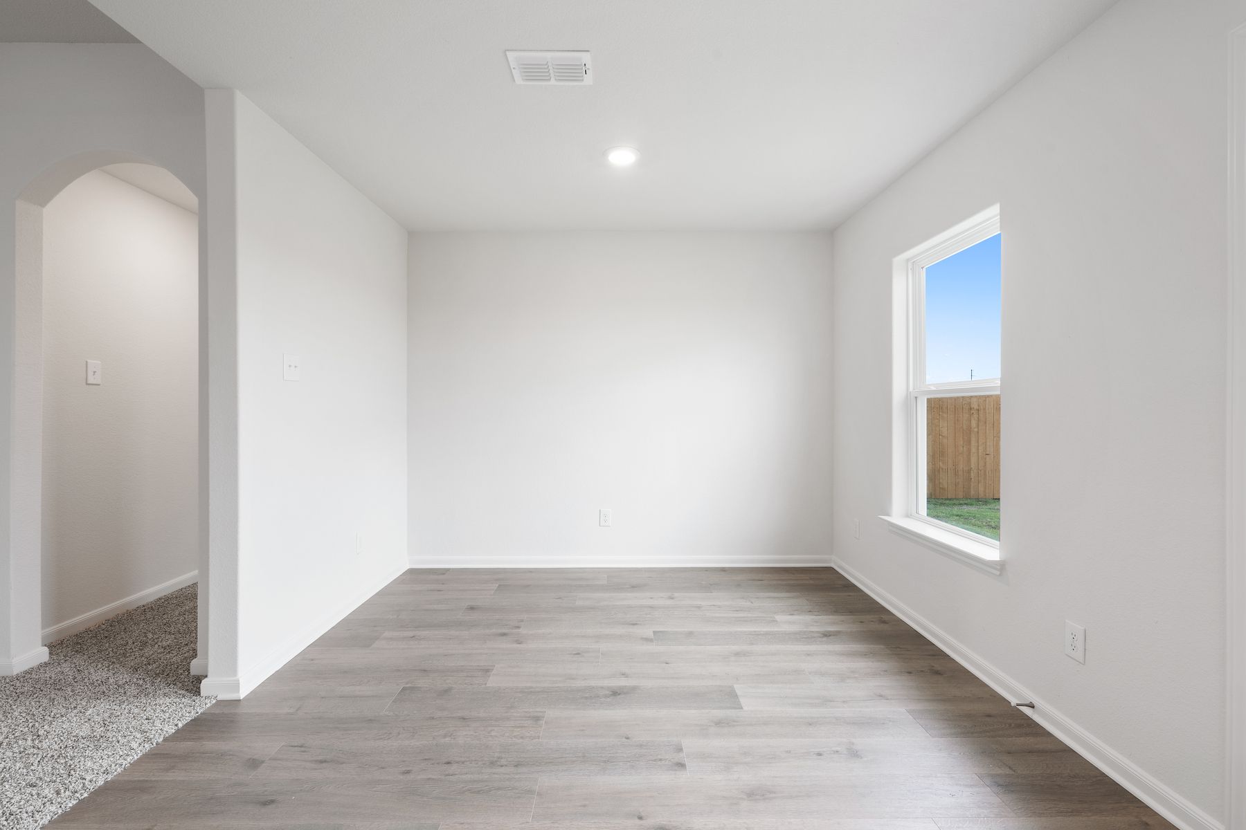 The dining room of the Reed  sits right off of the kitchen.