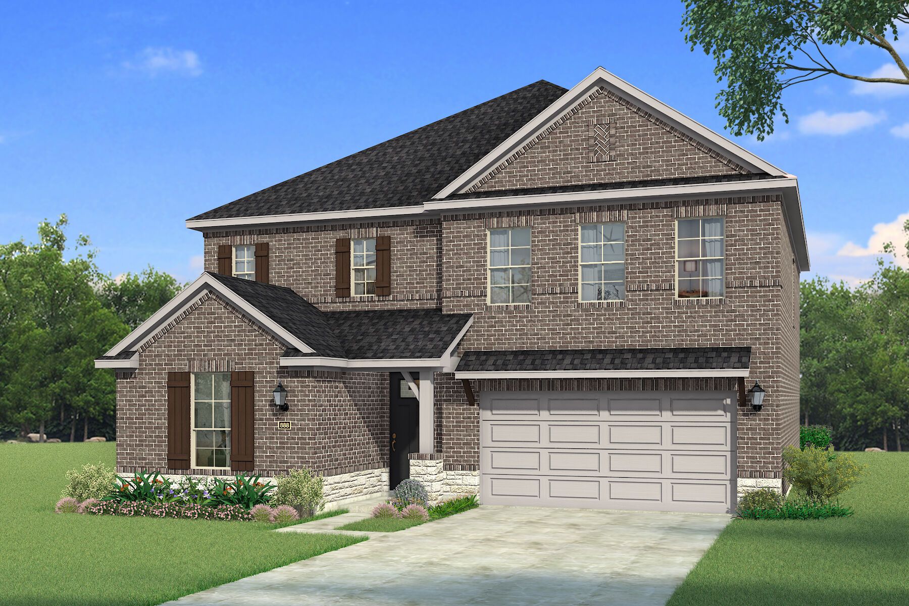 The Mirabel - Hill Country with Stone Elevation