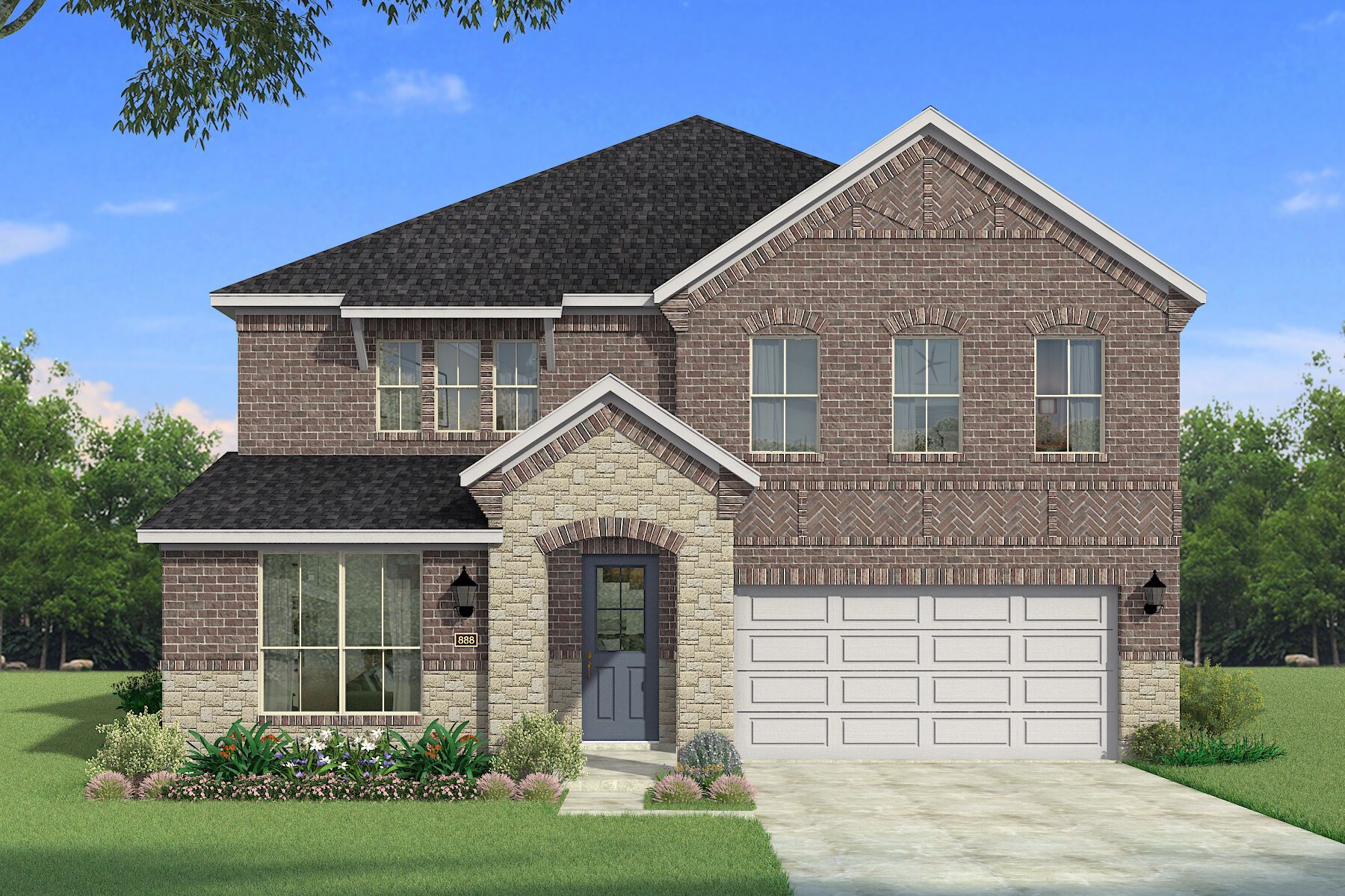 The Mirabel - Old World with Stone Elevation