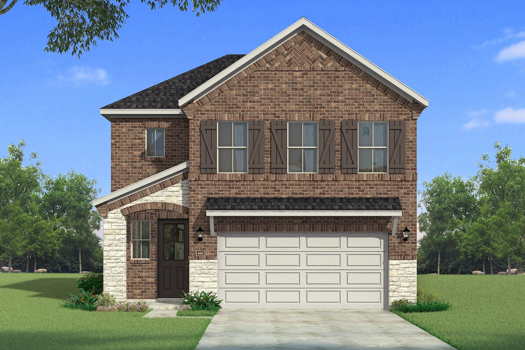 The Bonhill - Old World with Stone Elevation