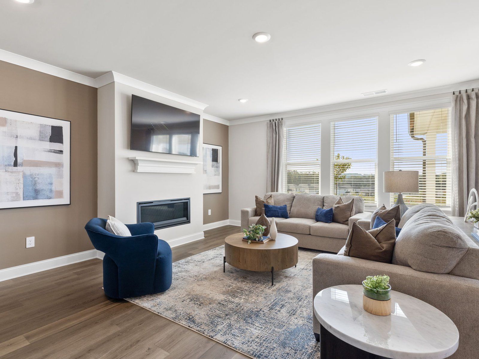 The Orchard Park floorplan with the Timeless Contrast Linen interior package.