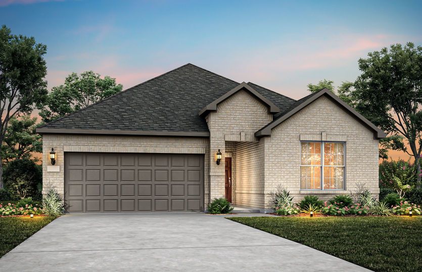 The Parker, a one-story home with 2-car garage, shown with Home Exterior 31