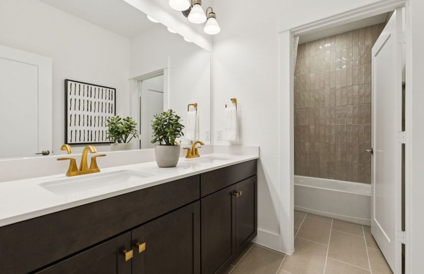 Secondary bathroom with double vanity