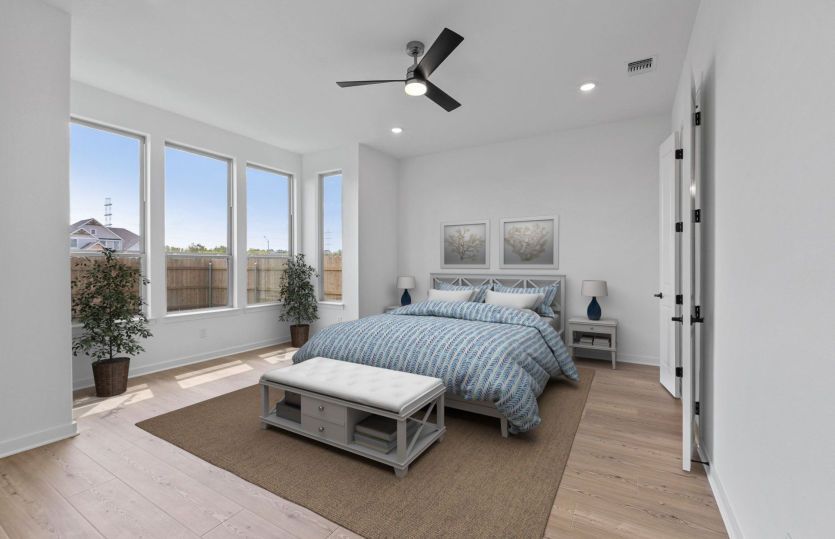 Private owner’s suite in the Boling floorplan with spacious layout and relaxing retreat feel.