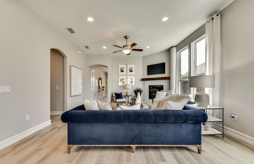Spacious gathering room with large windows