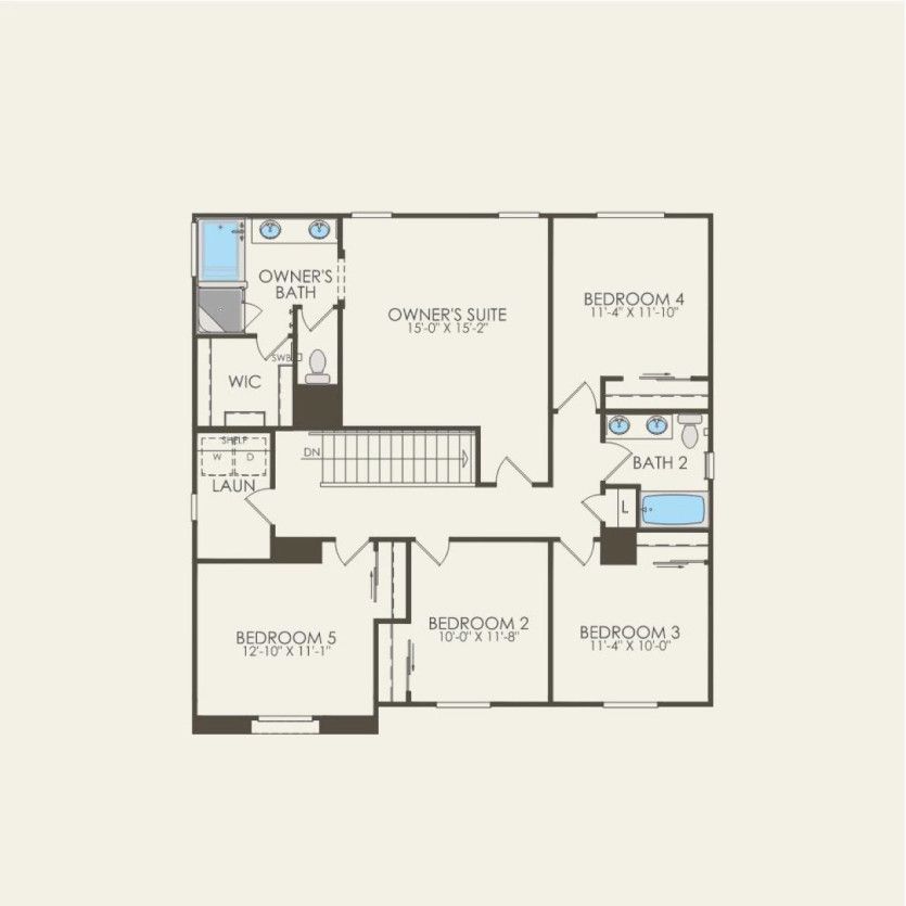 Second Floor 5 br / 2 ba