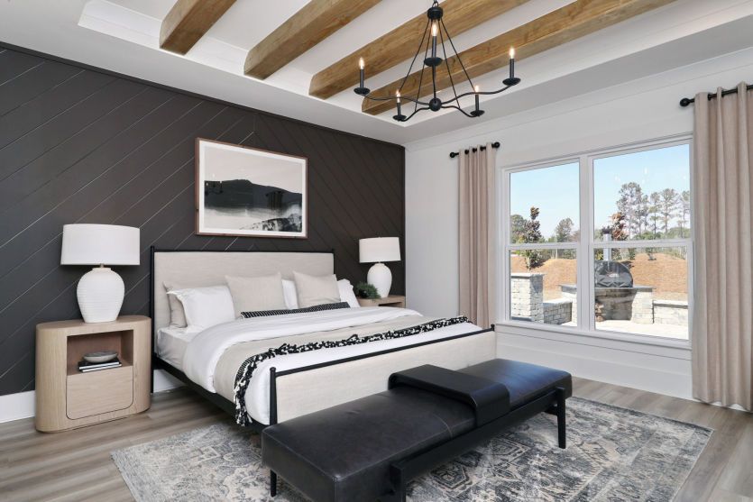 Luxurious owner’s suite with spacious layout and private retreat feel.