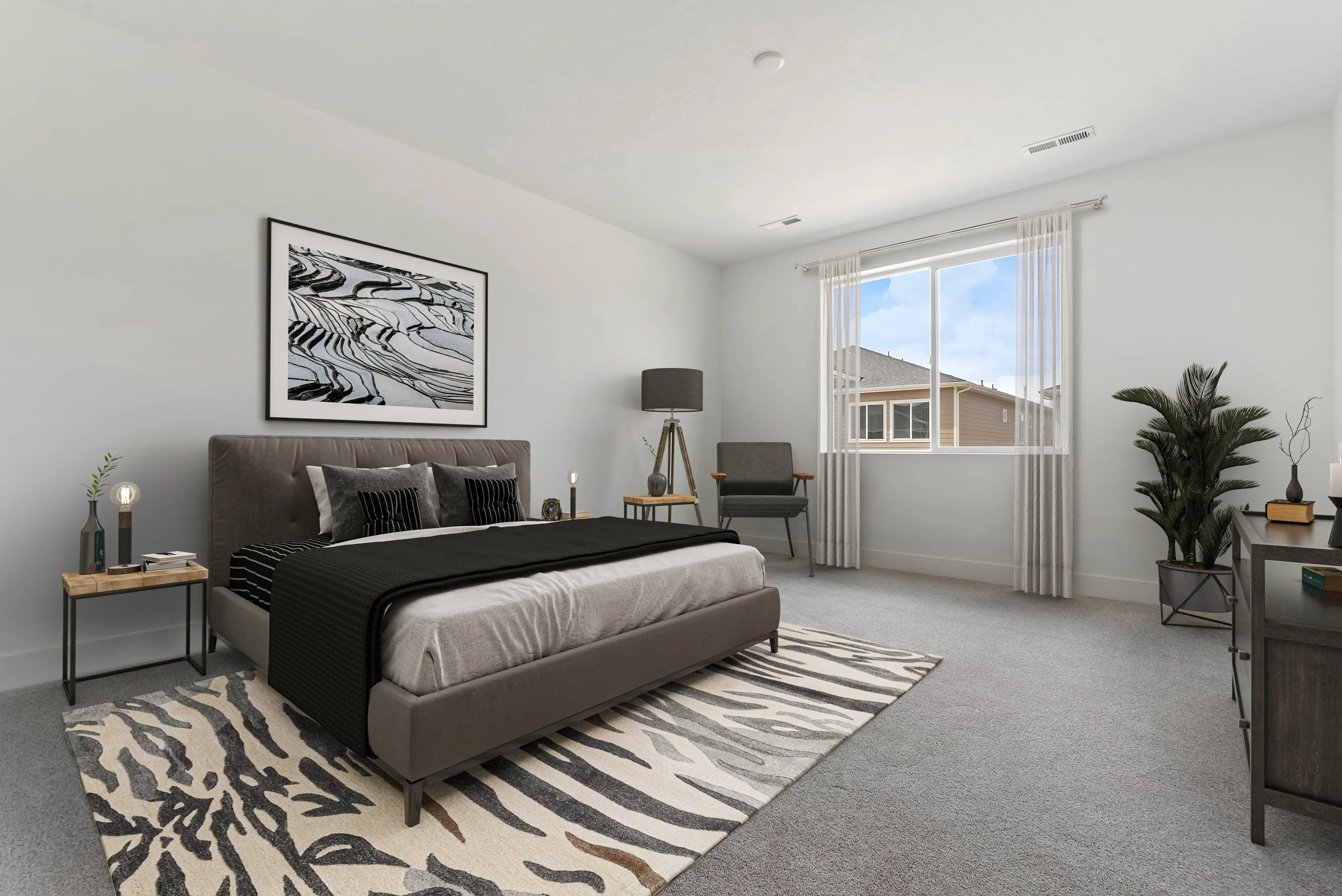 Virtually Staged Primary Bed