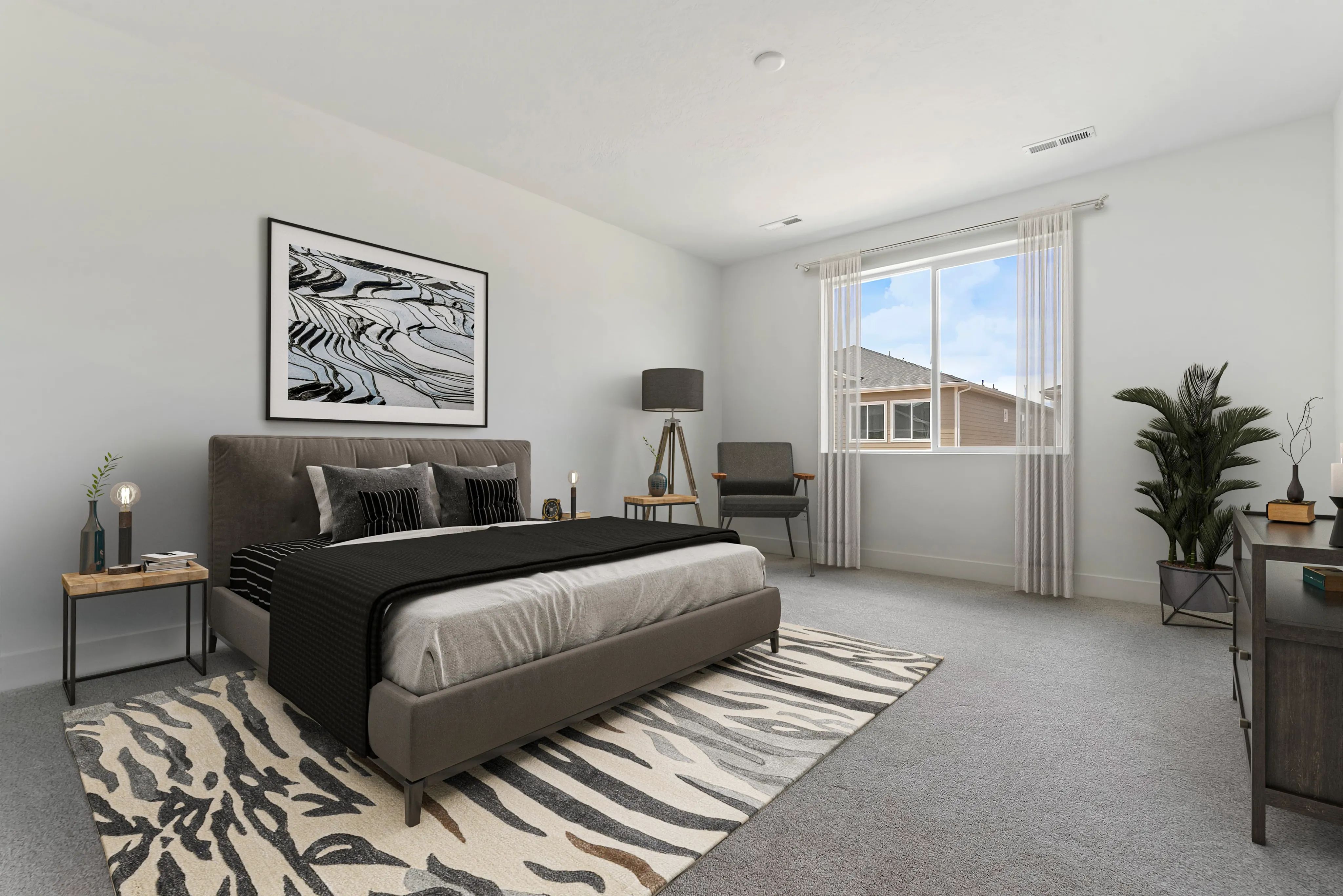 Virtually Staged Primary Bed